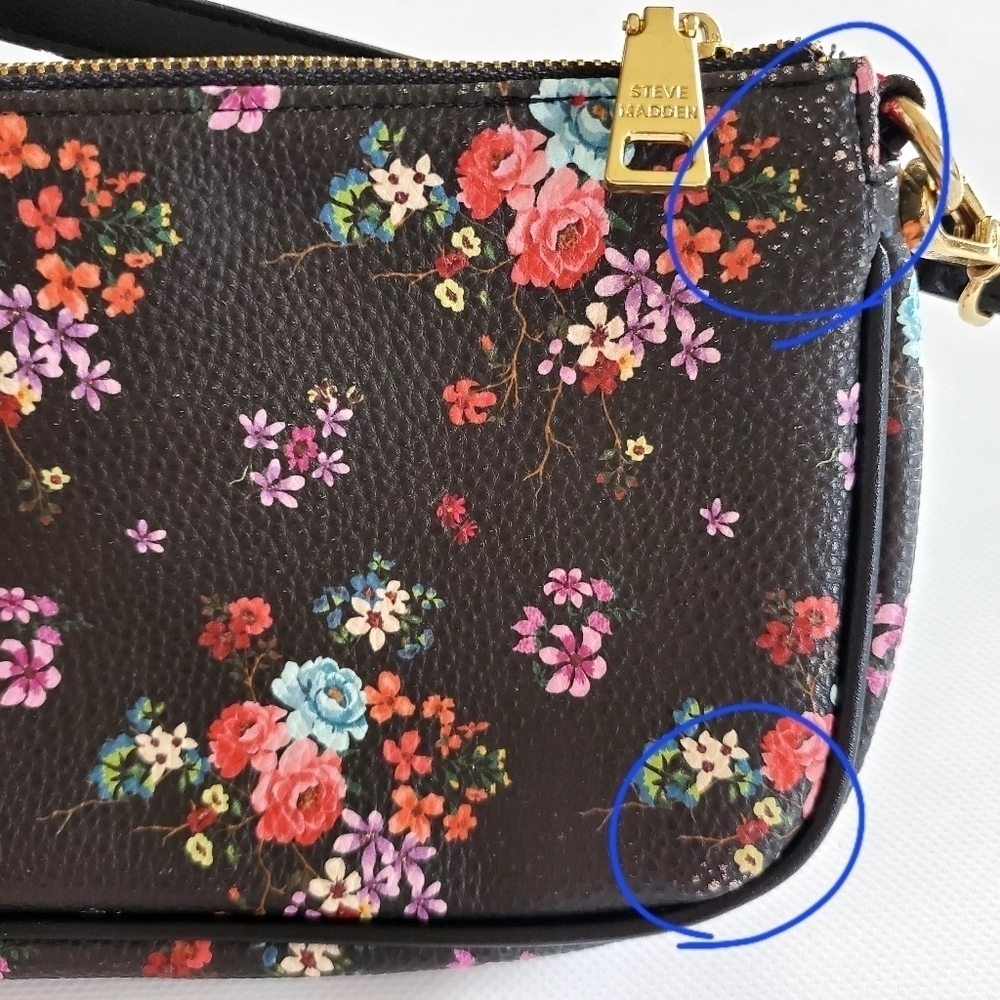 Steven Madden Small Floral Purse Black Red - Picture 13 of 13